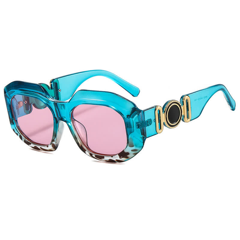 Trendy Geometric Thick Frame Sunglasses