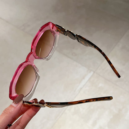 Trendy Geometric Thick Frame Sunglasses