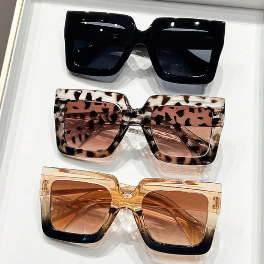 Oversized Square Frame Fashion Thick Sunglasses