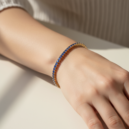 Round Tennis Blue Sapphire