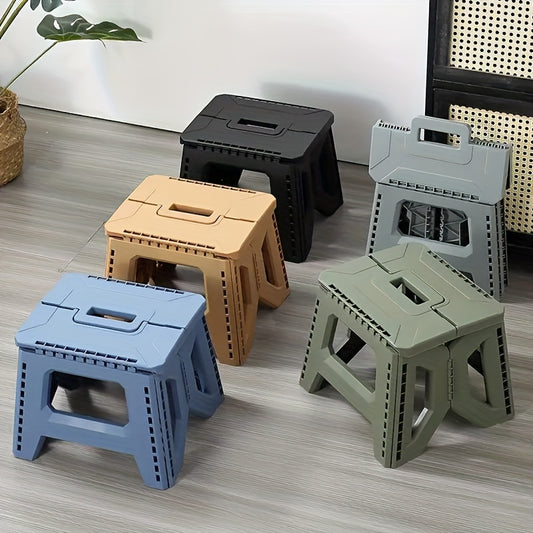 330 Pound Heavy-Duty Thickened Large-Handled Folding Stool with Reinforced Internal Structure - Ideal for Indoor, Outdoor, Camping, Parties, Picnics And Fishing | Durable PP Material, Suitable for Adult Use