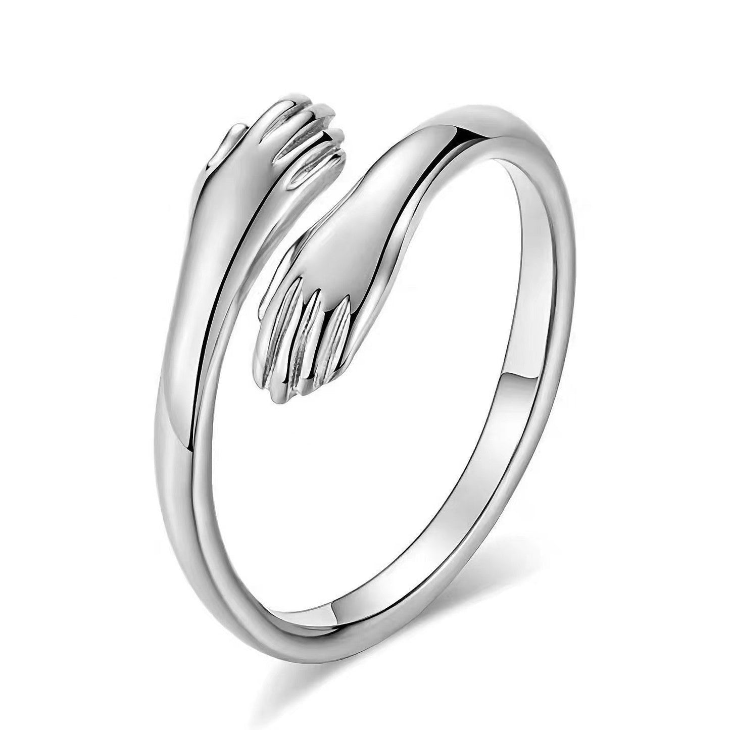 Hugging Hands Couple Ring – Carry My Love Everywhere With You