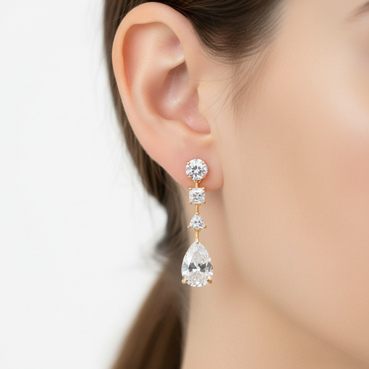 Pear Mix Drop Earring