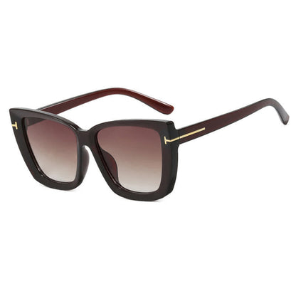 'T' Design Square Frame Oversized Sunglasses