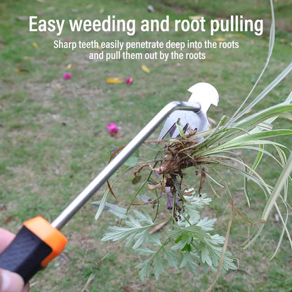 SIXCAR Weed Remover Tool,Portable Garden Weeder Tool,New Gardening Weeding Tools,for Garden Hand Tools for Vegetable Gardening Backyard Farm Planting & Uprooting Weeding Tool (Rubber Handle)