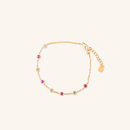 Ruby Yellow Diamond Bezel Bracelet