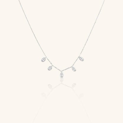 Oval Diamond Hanging Chain Pendant