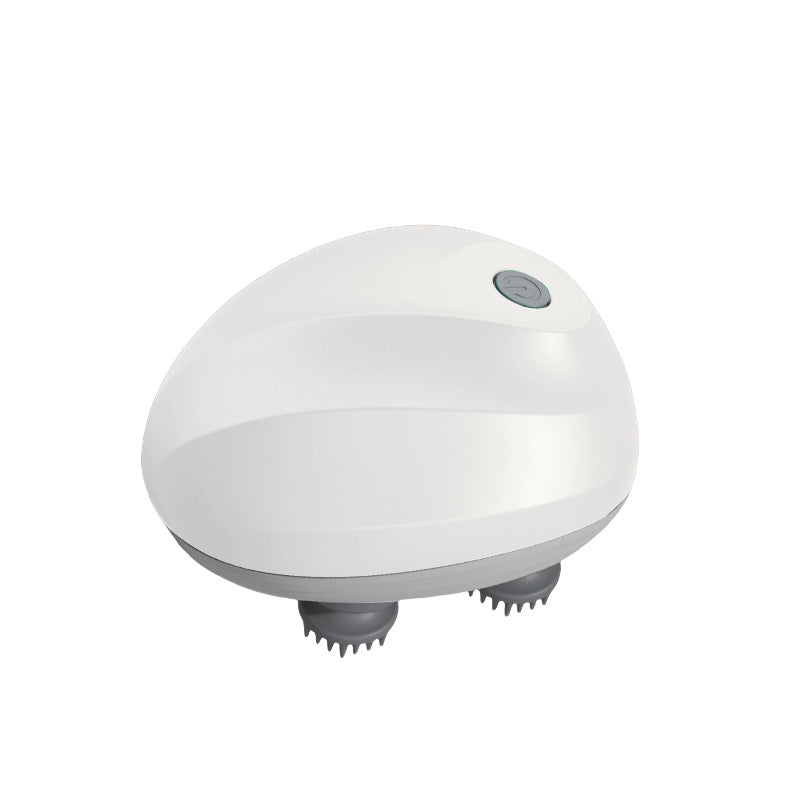 Pet Head Electric Massager for Cats and Dogs, 4 Silicone Heads with 96 Nodes, 3 Speed 360° Kneading Vibration, Relax Muscles Improve Circulation