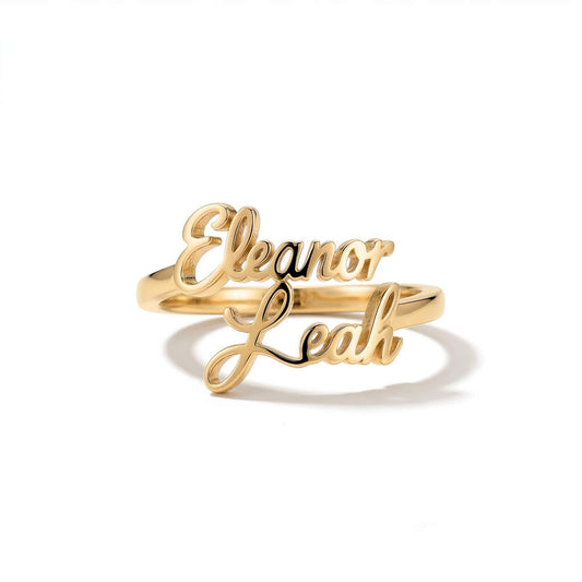 Custom Two Name Ring – Your Dearest Names, Close Forever