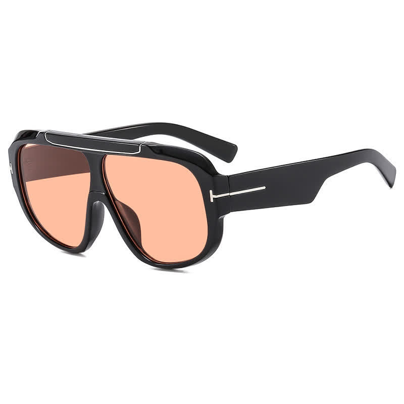 'T' Design Oversized Aviator Sunglasses
