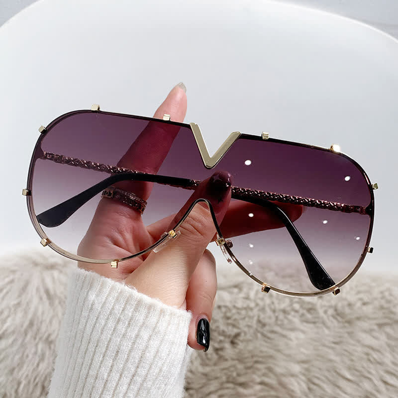'V' Design Hipster Aviator Sunglasses