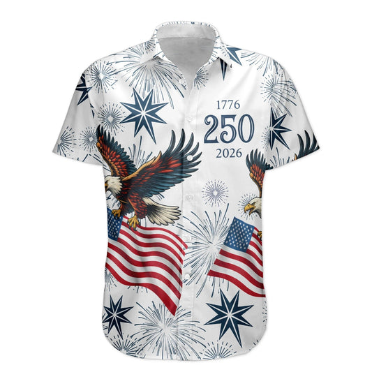 Men's American 250th Anniversary Art Print Hawaiian Shirt